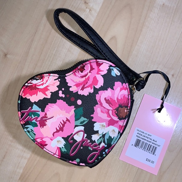 JUICY COUTURE Pick Ur Petal Peek a bow Heart Wristlet - Picture 3 of 7